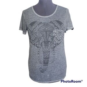 Women's Size Small Gray Short Sleeve Burn Out T-shirt - Wellworn